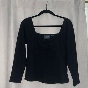 Maeve quarter sleeve length black top